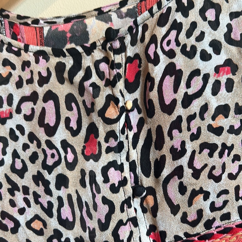 NWT Anthro Blank London Joelle Leopard Print Blouse Size M - Picture 6 of 9